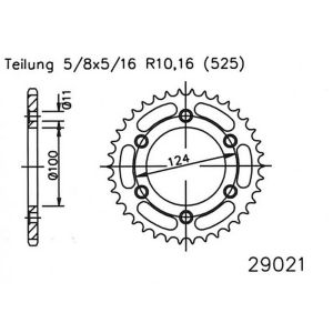 Esjot Motorrad Kettenrad 42 Zähne Stahl (525) (5/8x5/16) (92-29021-42)
